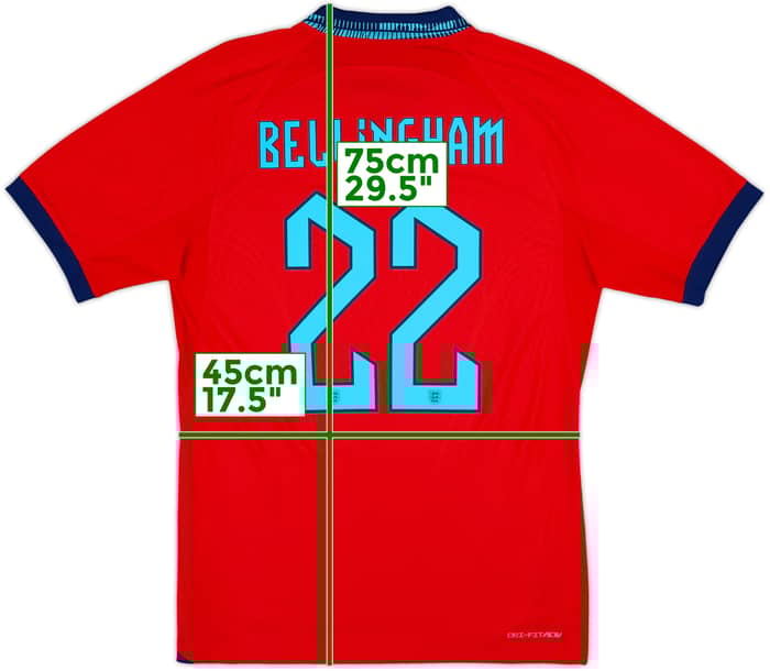 2022-23 England Authentic Away Shirt Bellingham #22 - 10/10 - (M)