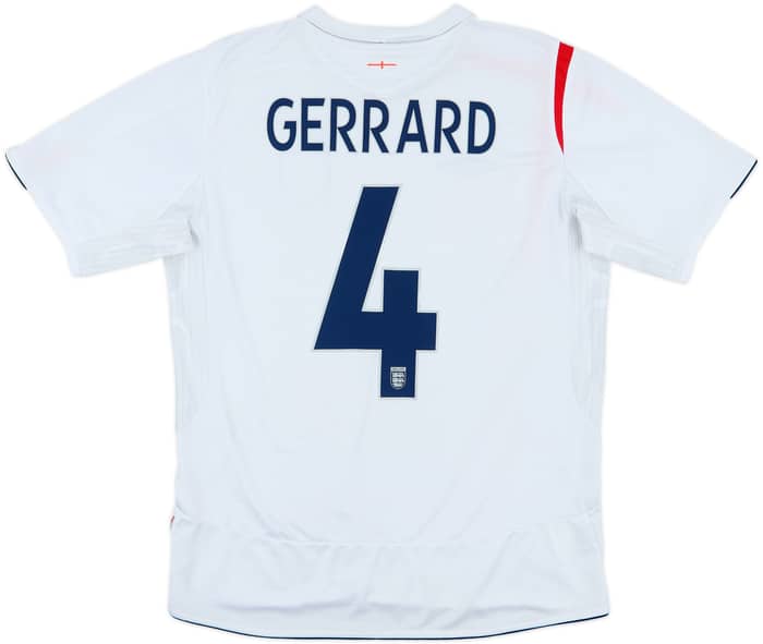 2005-07 England Home Shirt Gerrard #4 - 7/10 - (L)