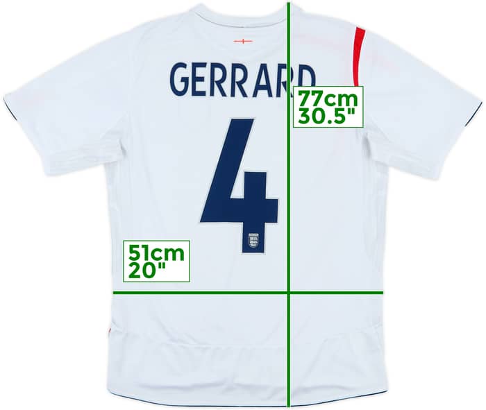 2005-07 England Home Shirt Gerrard #4 - 7/10 - (L)