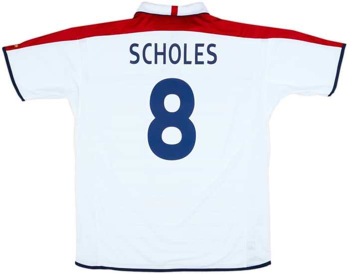 2003-05 England Home Shirt Scholes #8 - 9/10 - (XL)