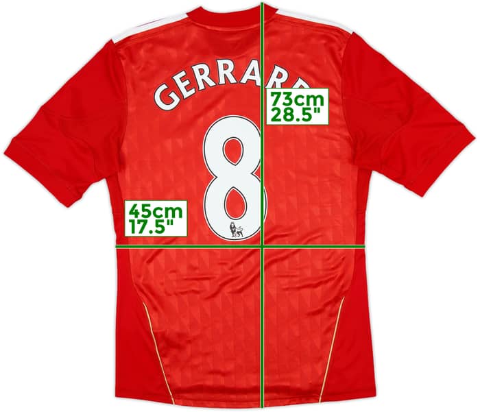 2010-12 Liverpool Home Shirt Gerrard #8 - 7/10 - (S)
