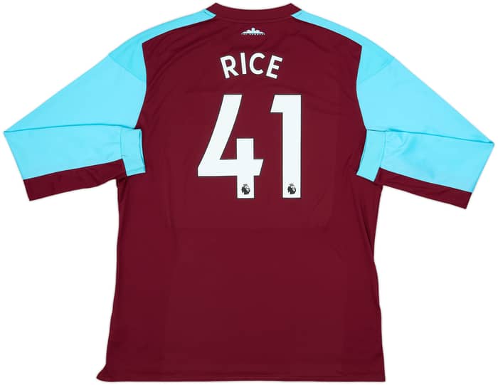 2017-18 West Ham Home L/S Shirt Rice #41 - 8/10 - (XXL)