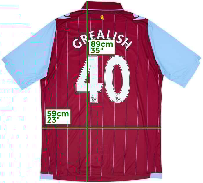 2014-15 Aston Villa Home Shirt Grealish #40 - 6/10 - (XXL)