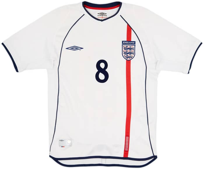 2001-03 England Home Shirt Scholes #8 - 7/10 - (S)