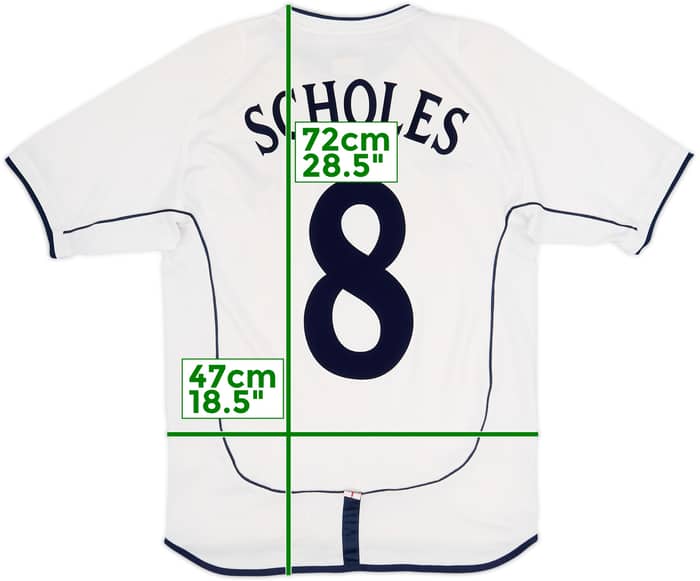 2001-03 England Home Shirt Scholes #8 - 7/10 - (S)