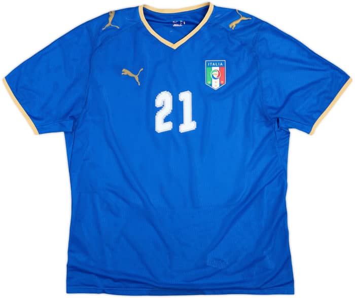 2007-08 Italy Home Shirt Pirlo #21 - 6/10 - (XL)
