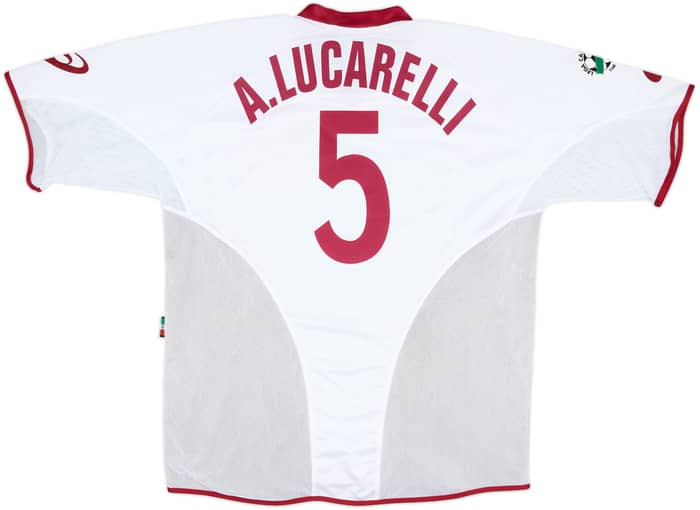 2004-05 Livorno Match Issue Coppa Italia Away Shirt A.Lucarelli #5