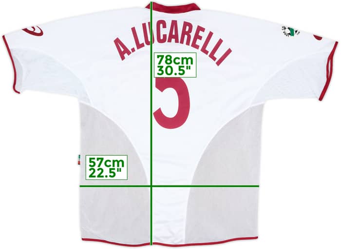 2004-05 Livorno Match Issue Coppa Italia Away Shirt A.Lucarelli #5