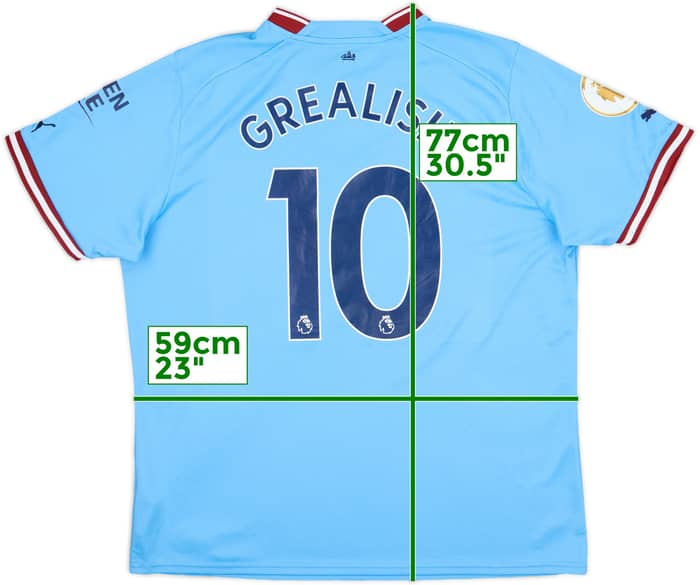 2022-23 Manchester City Home Shirt Grealish #10 - 7/10 - (XL)