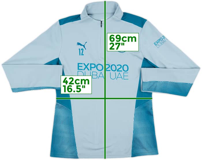 2021-22 Manchester City Player Issue Puma 1/4 Zip Drill Top #12 - 8/10 - (M.Boys)