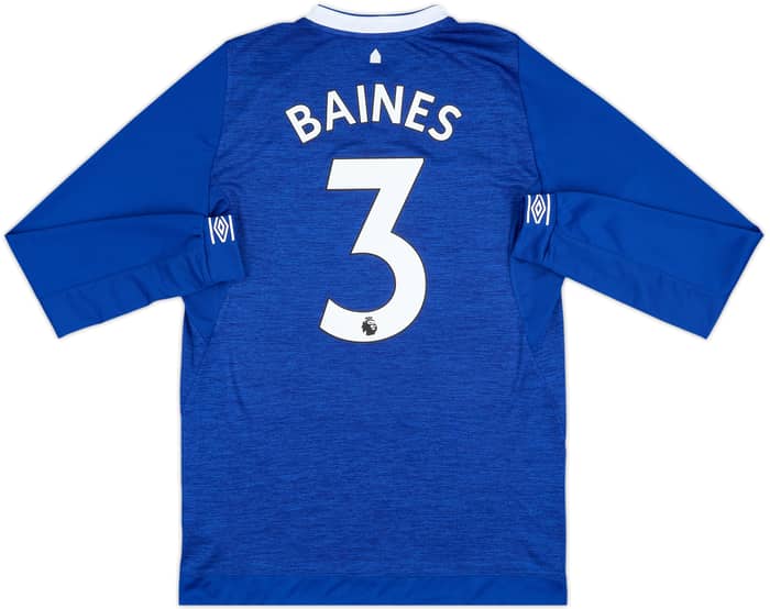 2018-19 Everton Home L/S Shirt Baines #3 - 9/10 - (M)