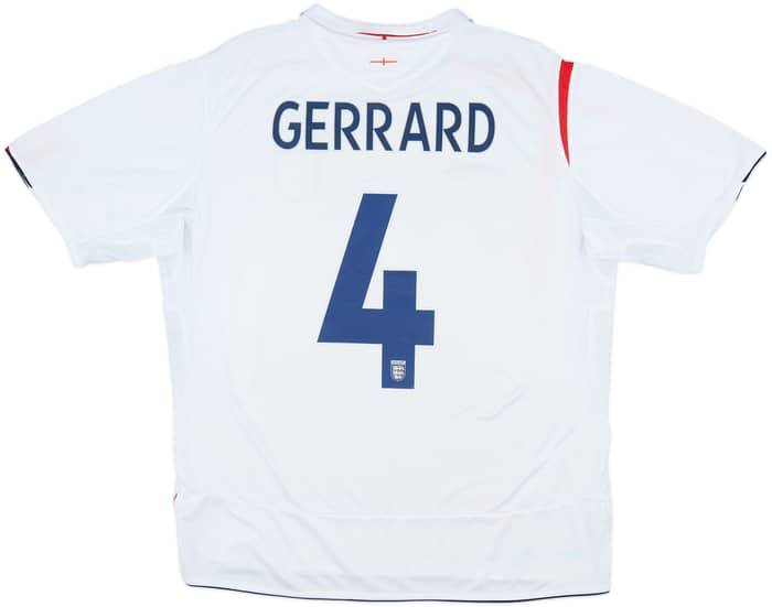 2005-07 England Home Shirt Gerrard #4 - 6/10 - (XL)
