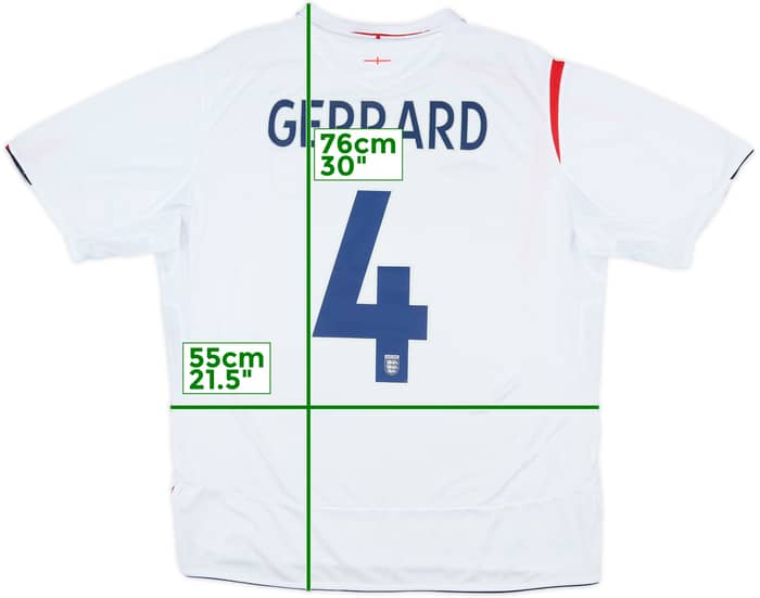 2005-07 England Home Shirt Gerrard #4 - 6/10 - (XL)