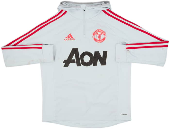 2018-19 Manchester United adidas Hooded Sweat Top - 8/10 - (L.Boys)