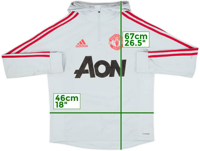 2018-19 Manchester United adidas Hooded Sweat Top - 8/10 - (L.Boys)