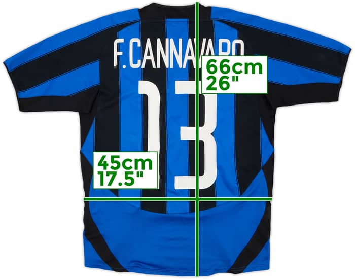 2003-04 Inter Milan Home Shirt F.Cannavaro #13 - 6/10 - (XL.Boys)