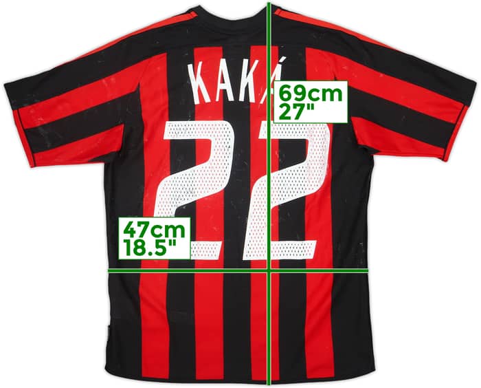 2003-04 AC Milan Home Shirt Kaka #22 - 4/10 - (XL.Boys)