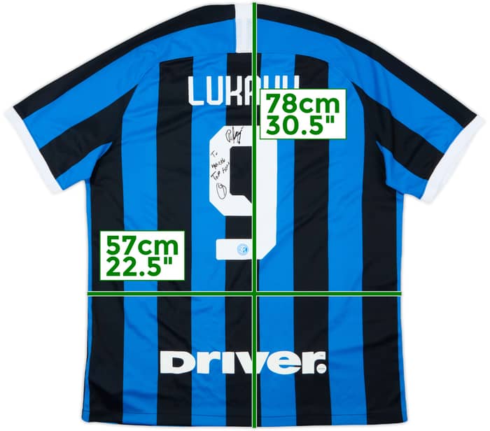2019-20 Inter Milan Home Shirt Lukaku #9 - 8/10 - (XL)