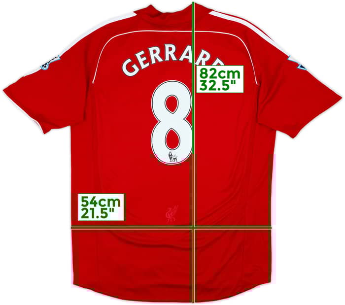 2006-08 Liverpool Home Shirt Gerrard #8 - 8/10 - (L)