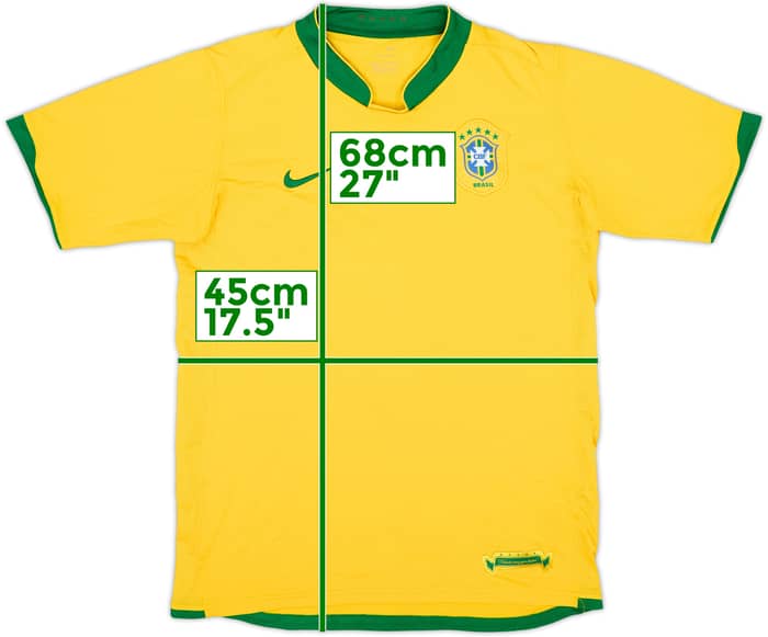 2006-08 Brasil Camiseta Local - 8/10 - (XL.Boys)
