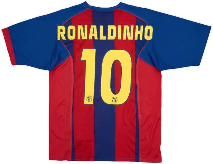 2004-05 Barcelona Basic Home Shirt Ronaldinho #10 - 9/10 - (M)