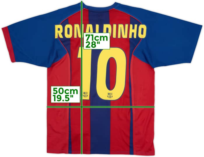 2004-05 Barcelona Basic Home Shirt Ronaldinho #10 - 9/10 - (M)
