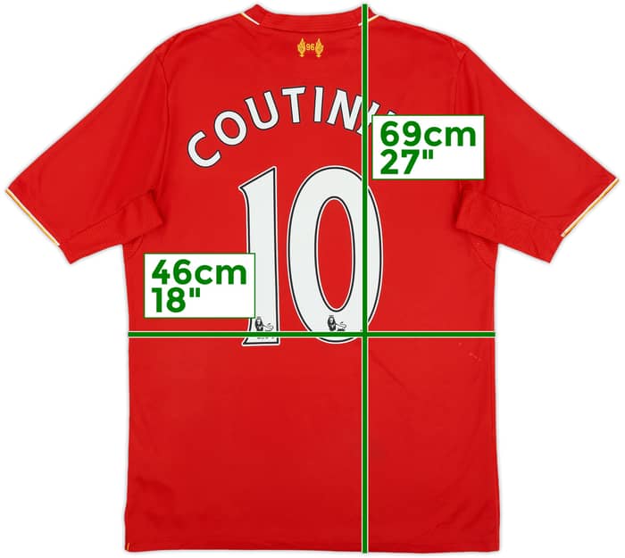 2015-16 Liverpool Home Shirt Coutinho #10 - 6/10 - (XL.Boys)
