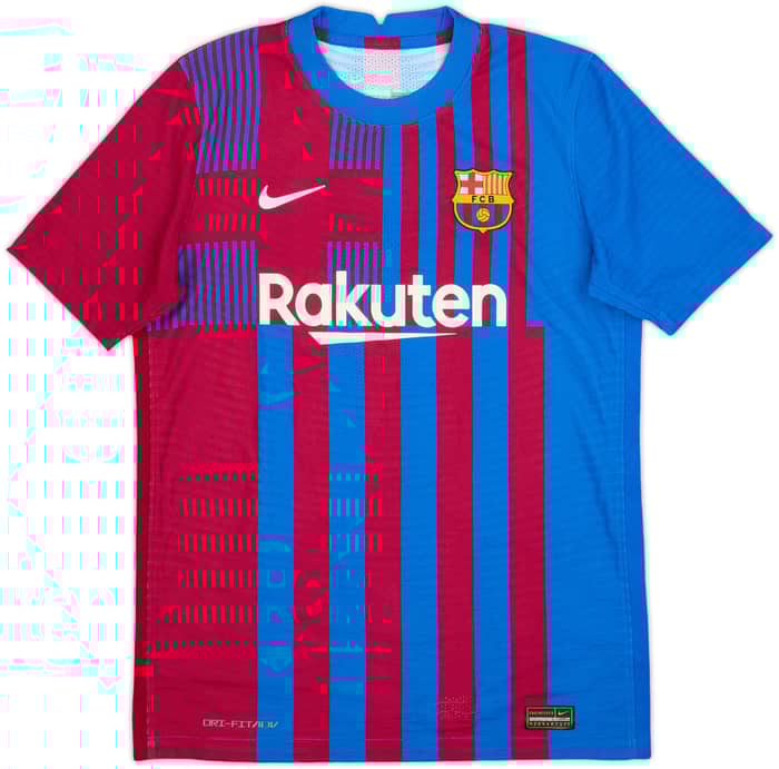 2021-22 Barcelona Authentic Home Shirt - 8/10 - (L.Boys)