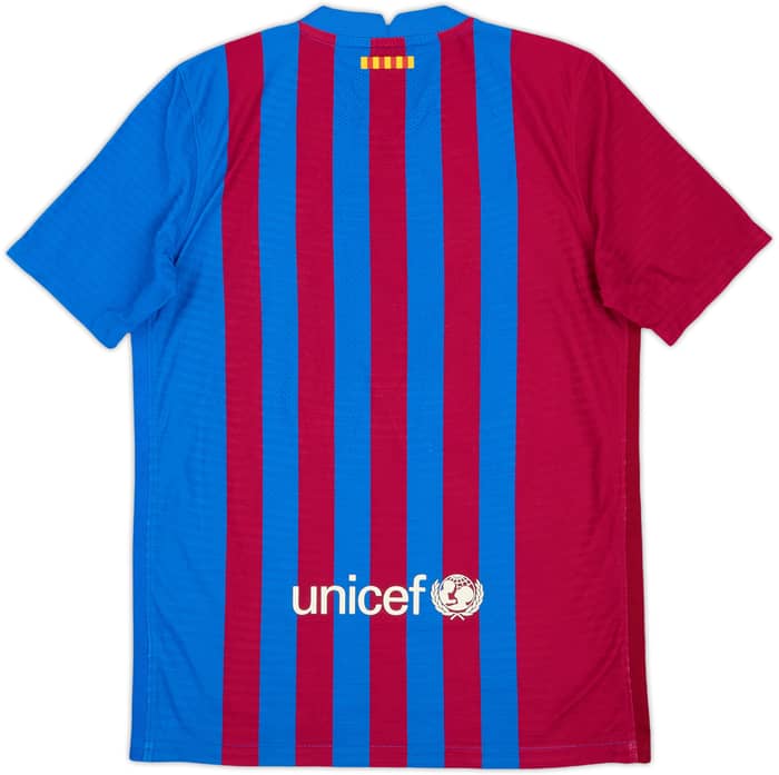 2021-22 Barcelona Authentic Home Shirt - 8/10 - (L.Boys)