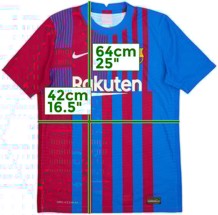 2021-22 Barcelona Authentic Home Shirt - 8/10 - (L.Boys)