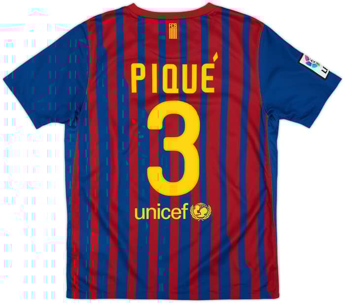 2011-12 Barcelona Home Shirt Pique #3 - 9/10 - (L.Boys)