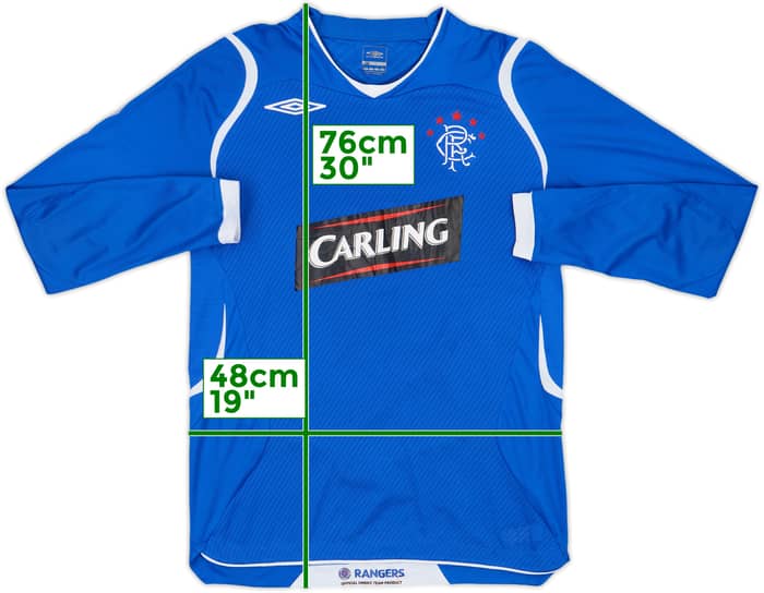 2008-09 Rangers Home L/S Shirt - 6/10 - (S)