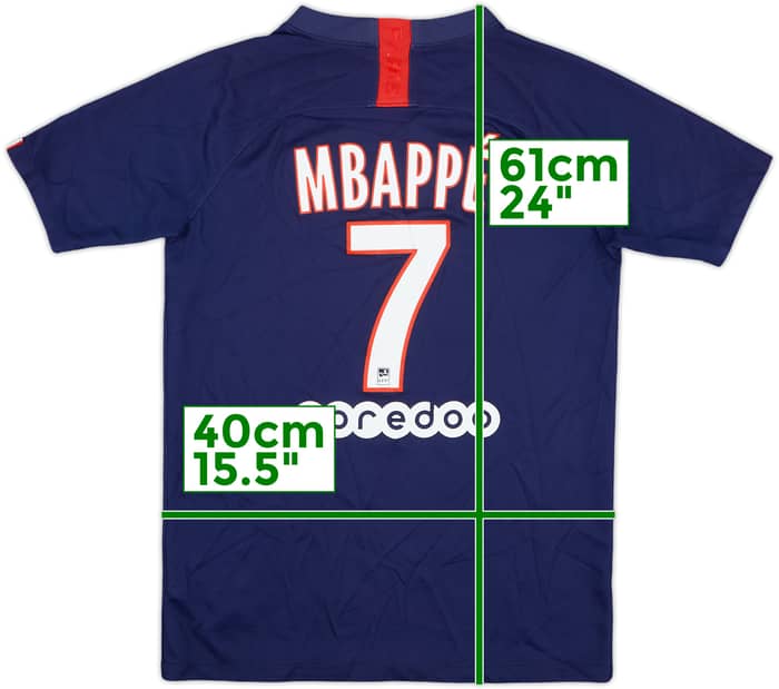 2019-20 Paris Saint-Germain Home Shirt Mbappe #7 - 7/10 - (L.Boys)