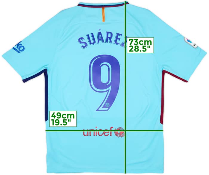 2017-18 Barcelona Away Shirt Suarez #9 - 6/10 - (L)