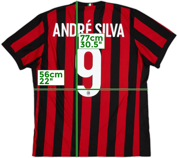2017-18 AC Milan Home Shirt Andre Silva #9 - 9/10 - (XL)