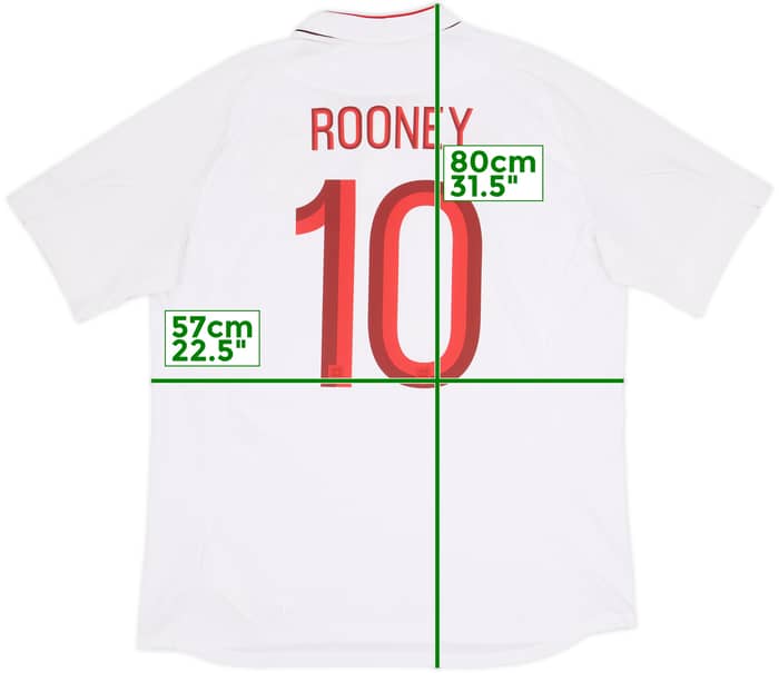 2012-13 England Home Shirt Rooney #10 - 8/10 - (XL)