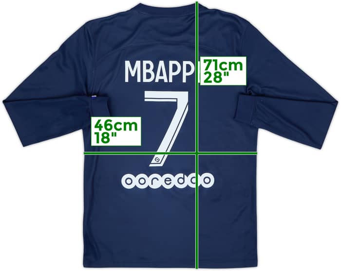 2022-23 Paris Saint-Germain Home L/S Shirt Mbappe #7 - 9/10 - (S)