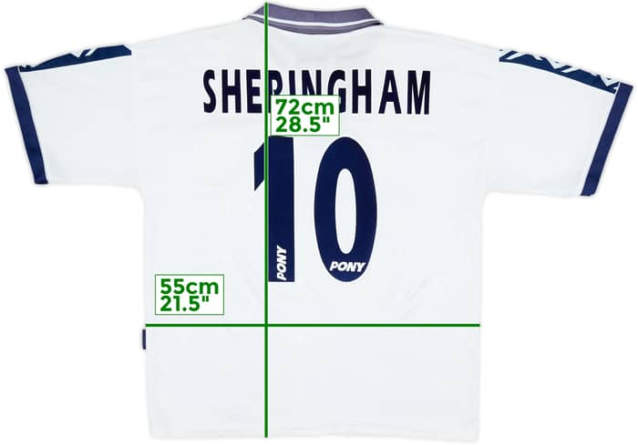 1995-97 Tottenham Home Shirt Sheringham #10 - 6/10 - (L)