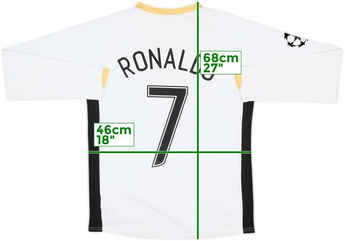 2006-08 Manchester United Away L/S Shirt Ronaldo #7 - 8/10 - (XL.Boys)
