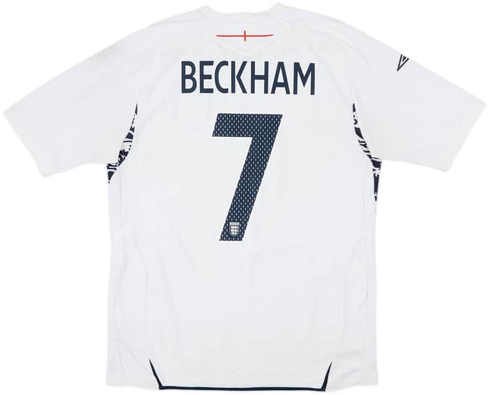 2007-09 England Home Shirt Beckham #7 - 6/10 - (L)