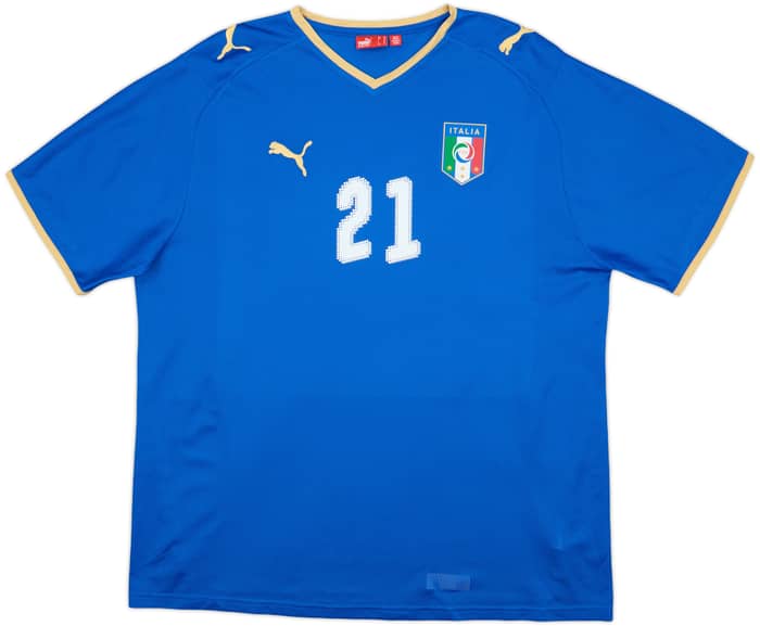 2007-08 Italy Basic Home Shirt Pirlo #21 - 10/10 - (XL)