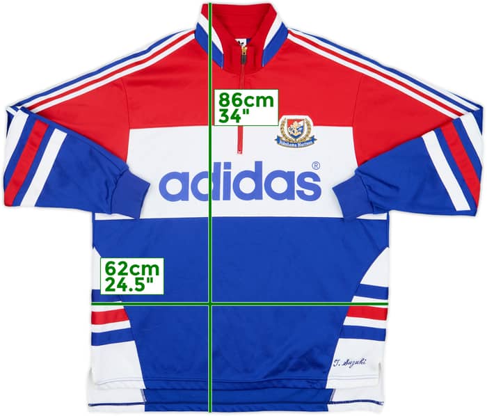 1992 Yokohama Marinos adidas 1/4 Zip Training Top - 7/10 - (M/L)