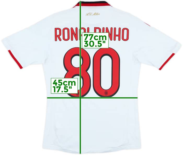 2009-10 AC Milan Away Shirt Ronaldinho #80 - 6/10 - (S)