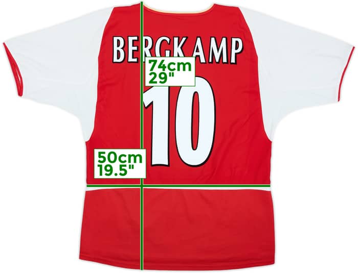 2002-04 Arsenal Home Shirt Bergkamp #10 - 7/10 - (L)