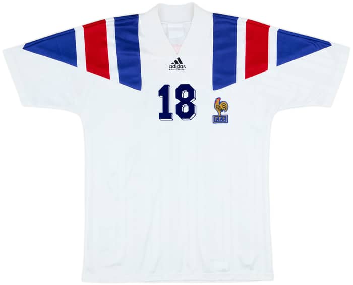 1992-94 France Away Shirt Cantona #18 - 8/10 - (L)