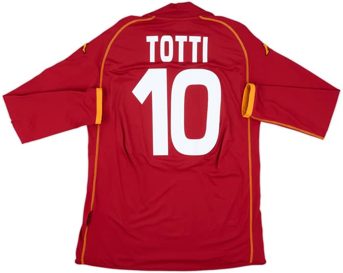 2008-09 Roma Home L/S Shirt Totti #10 - 8/10 - (L)