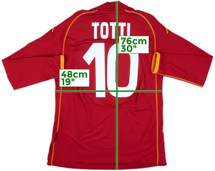 2008-09 Roma Home L/S Shirt Totti #10 - 8/10 - (L)