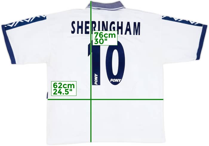 1995-97 Tottenham Home Shirt Sheringham #10 - 8/10 - (XL)