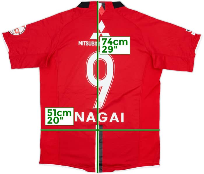 2008 Urawa Red Diamonds Home Shirt Nagai #9 - 7/10 - (S)