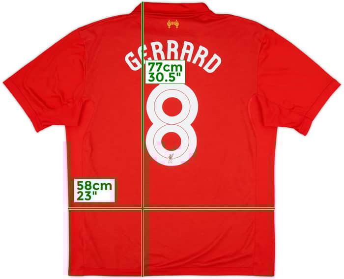 2012-13 Liverpool Home Shirt Gerrard #8 - 8/10 - (XXL)